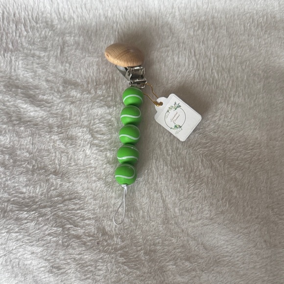 Other - Green Beaded Pacifier Clip